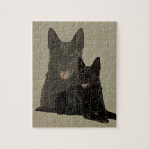 Black German Shepherd Night Jigsaw Puzzle