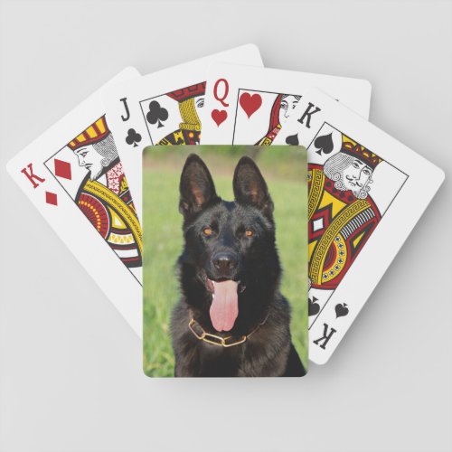 Black German Shepherd Dog _ GSD Puppy Poker Cards
