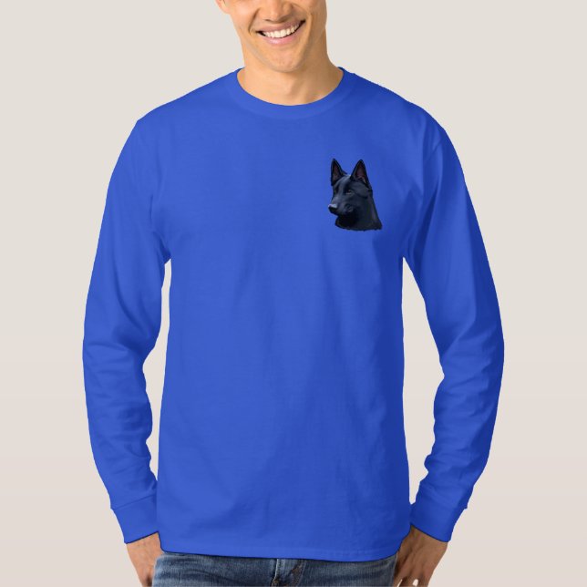 Black German Shepherd Dog T-Shirt (Front)