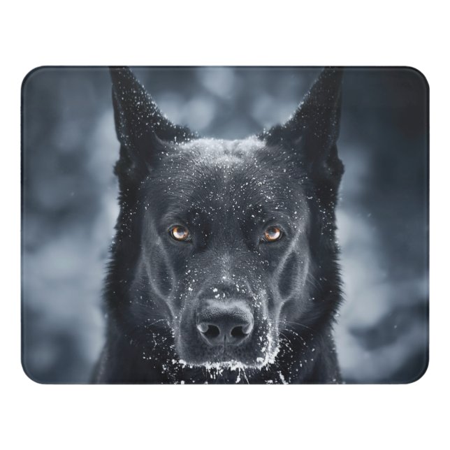 Black German Shepherd Door Sign (Contemporary Front)