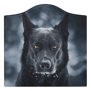 Black German Shepherd Door Sign