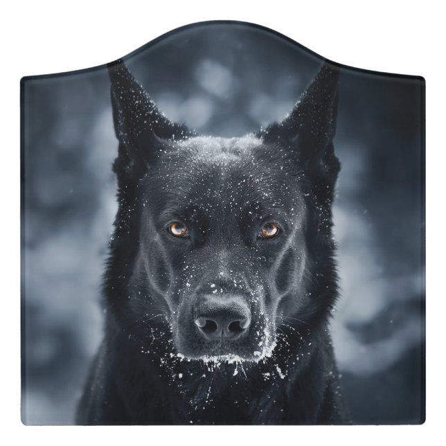 Black German Shepherd Door Sign (Large Crest Front)