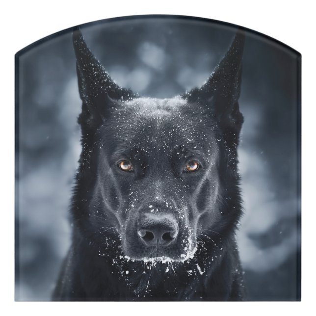 Black German Shepherd Door Sign (Contour Front)