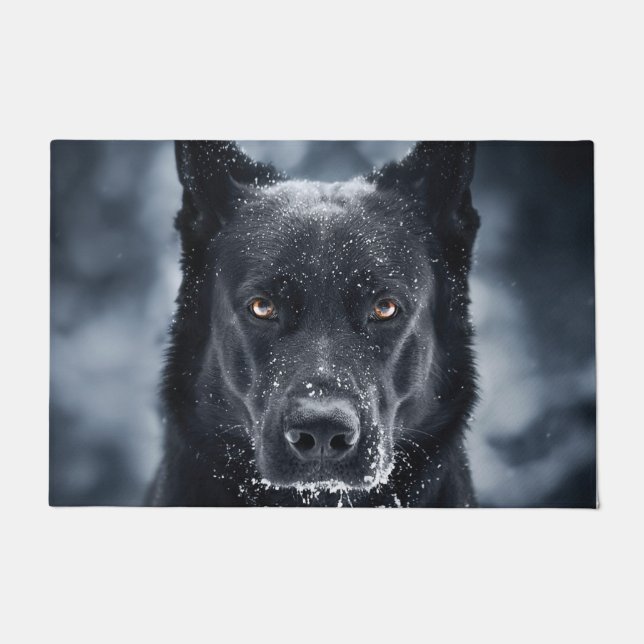 Black German Shepherd Doormat (Front)