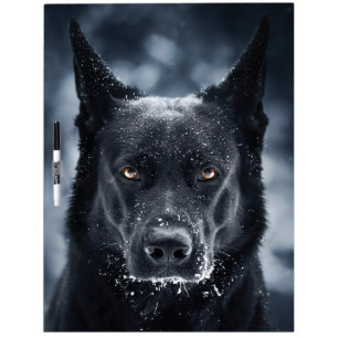 Black German Shepherd Dry Erase Board