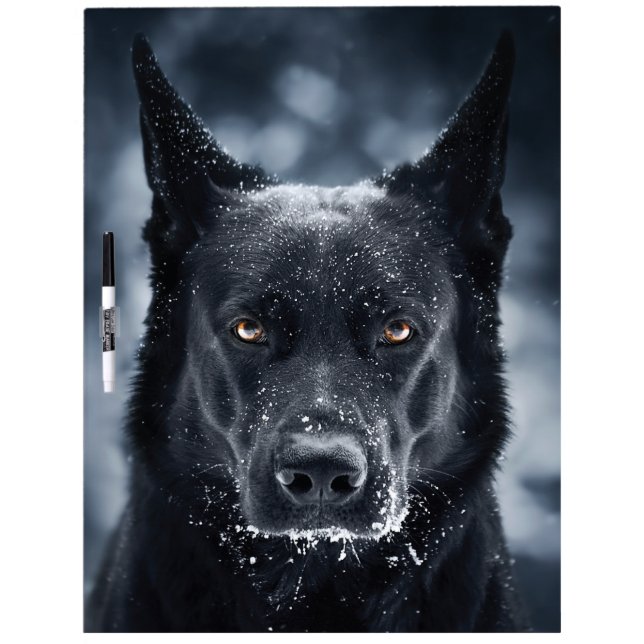 Black German Shepherd Dry Erase Board (Front)