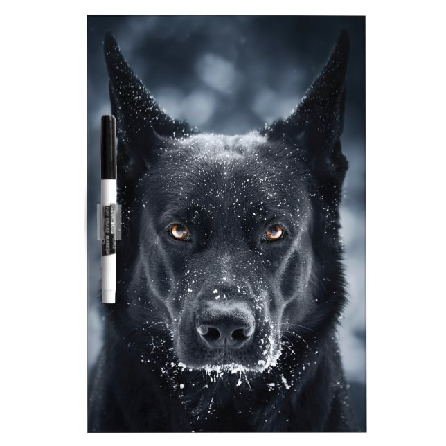 Black German Shepherd Dry Erase Board (Front)