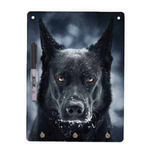 Black German Shepherd Dry Erase Board