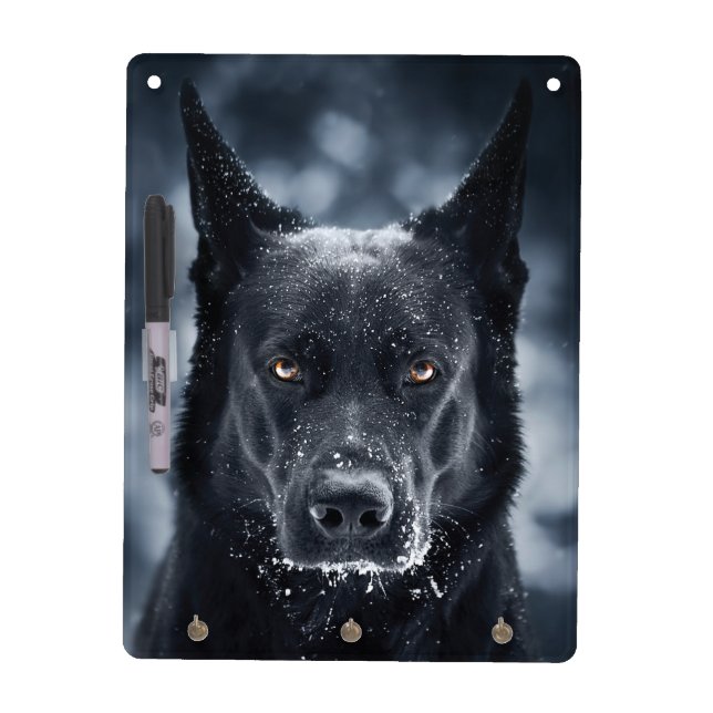 Black German Shepherd Dry Erase Board (Front)