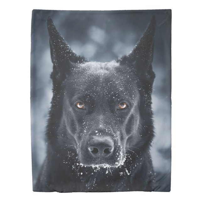 Black German Shepherd Duvet Cover (Front)