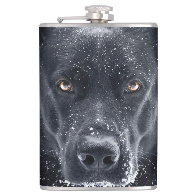 Black German Shepherd Flask (Front)