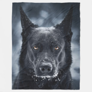 Black German Shepherd Fleece Blanket