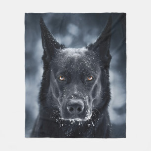 Black German Shepherd Fleece Blanket