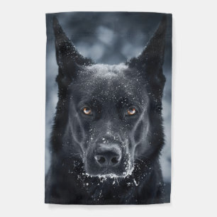 Black German Shepherd Garden Flag
