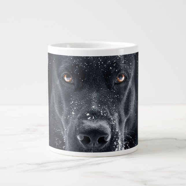 Black German Shepherd Giant Coffee Mug (Front)