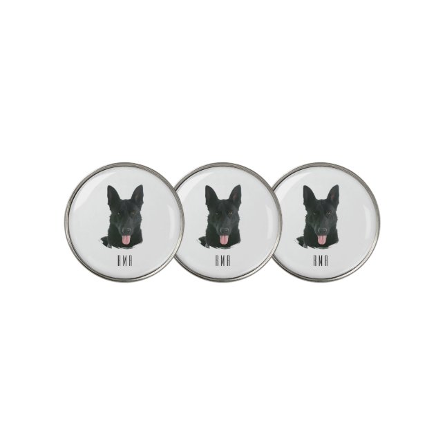 Black German Shepherd Golf Ball Marker (3 Up)