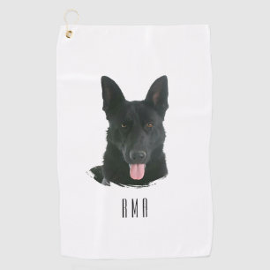 Black German Shepherd Golf Towel