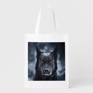 Black German Shepherd Grocery Bag