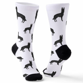 Black German Shepherd GSD Cute Cartoon Dog Pattern Socks