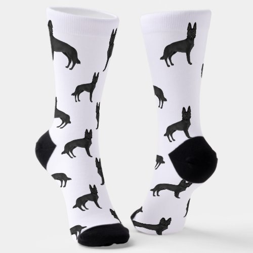 Black German Shepherd GSD Cute Cartoon Dog Pattern Socks