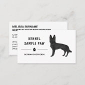 Black German Shepherd GSD Dog Kennel Breeder Business Card (Front/Back)
