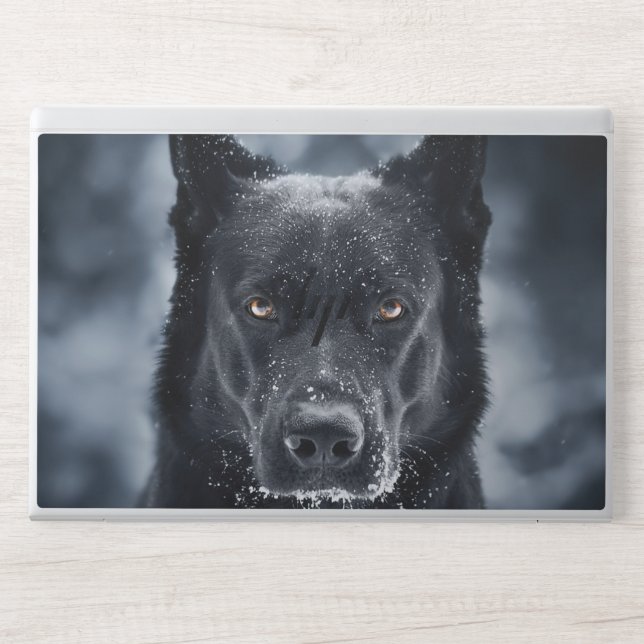 Black German Shepherd HP Laptop Skin (Front)