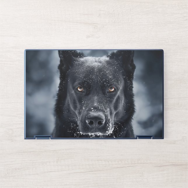 Black German Shepherd HP Laptop Skin (Front)