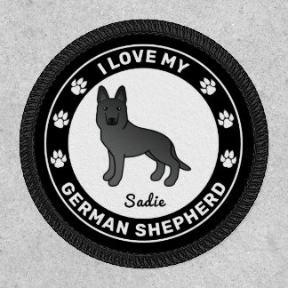 Black German Shepherd - I Love My German Shepherd Patch