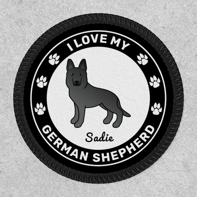 Black German Shepherd - I Love My German Shepherd Patch (Front)