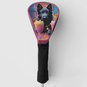 Black German Shepherd, ice cream Golf Head Cover
