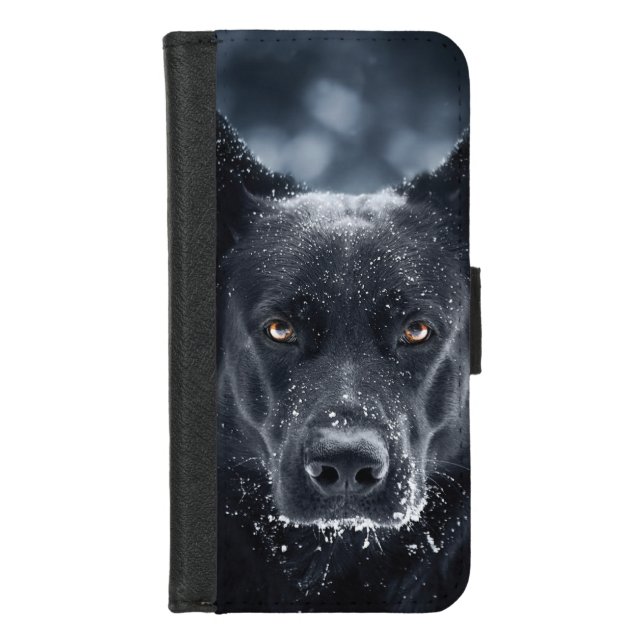 Black German Shepherd iPhone Wallet Case (Front)