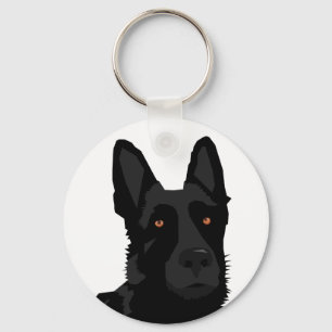 Black German Shepherd Keychain