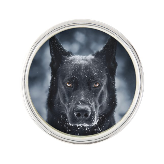 Black German Shepherd Lapel Pin (Front)