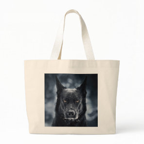 Black German Shepherd Large Tote Bag