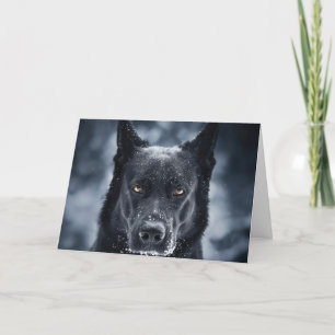 Black German Shepherd Letterpress Thank You Card