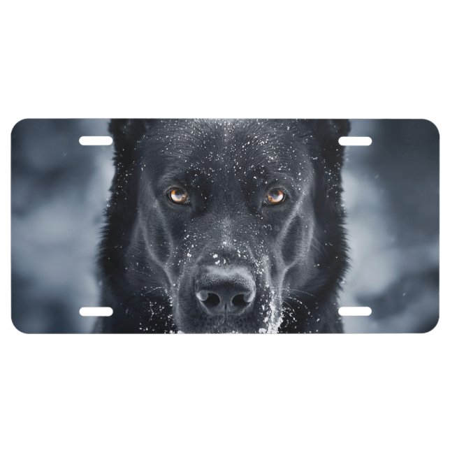 Black German Shepherd License Plate (Front)