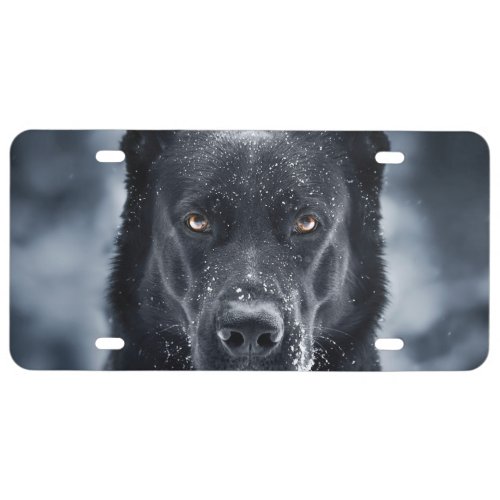 Black German Shepherd License Plate