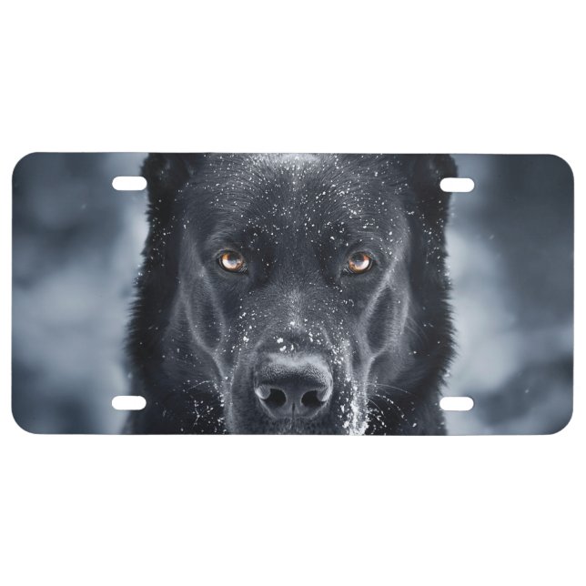 Black German Shepherd License Plate (Front)