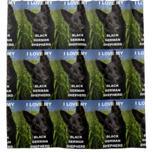 black german shepherd love w pic shower curtain