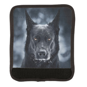 Black German Shepherd Luggage Handle Wrap