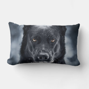 Black German Shepherd Lumbar Pillow