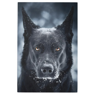 Black German Shepherd Metal Print