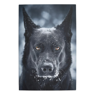 Black German Shepherd Metal Print