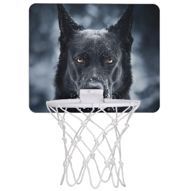 Black German Shepherd Mini Basketball Hoop (Front)