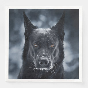 Black German Shepherd Paper Dinner Napkins