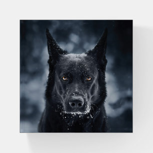 Black German Shepherd Paperweight