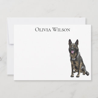 Black German Shepherd personalized notecards