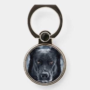 Black German Shepherd Phone Ring Stand