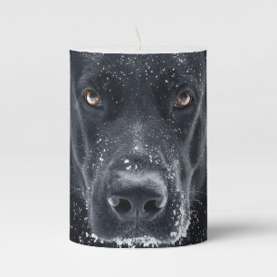 Black German Shepherd Pillar Candle