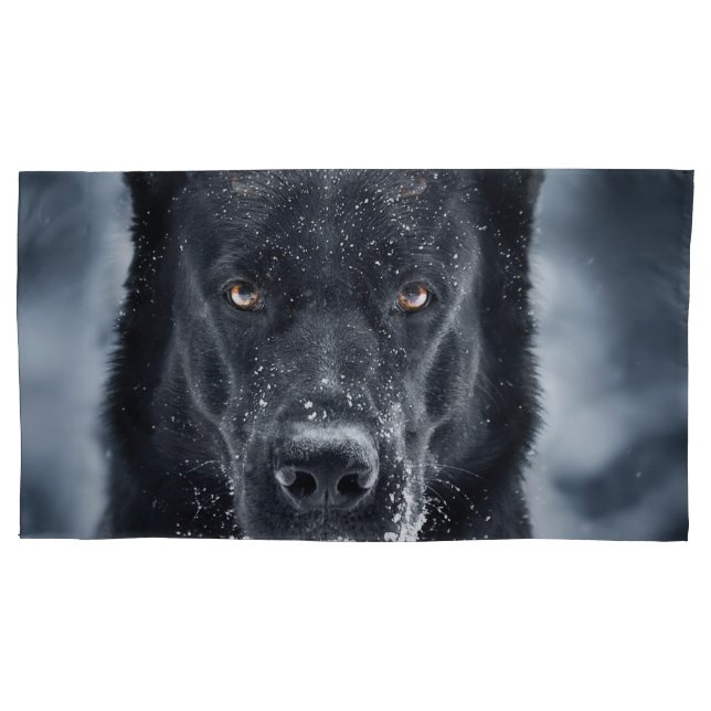 Black German Shepherd Pillow Case (Front)